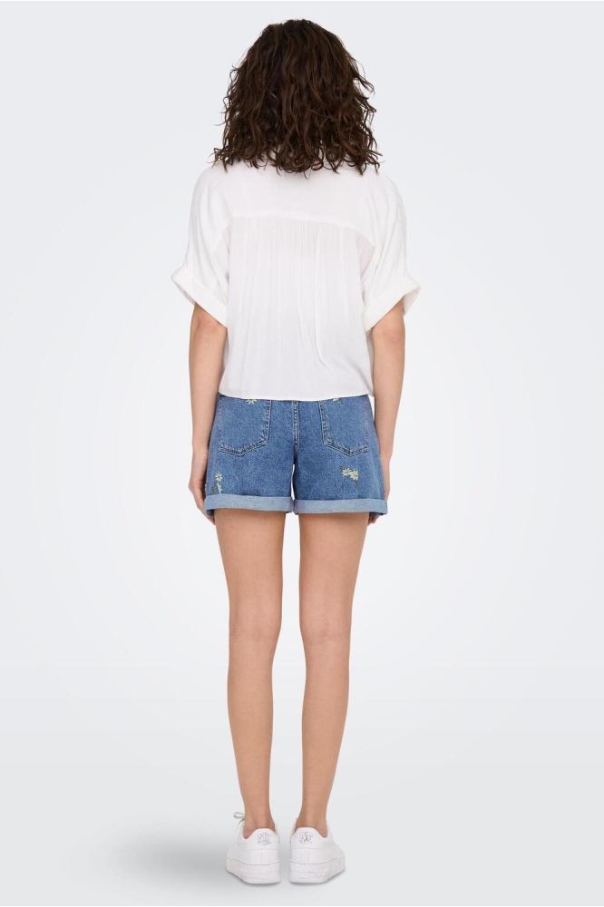 ONLPAULA LIFE S/S TIE SHIRT WVN NOO 15281497 WHITE